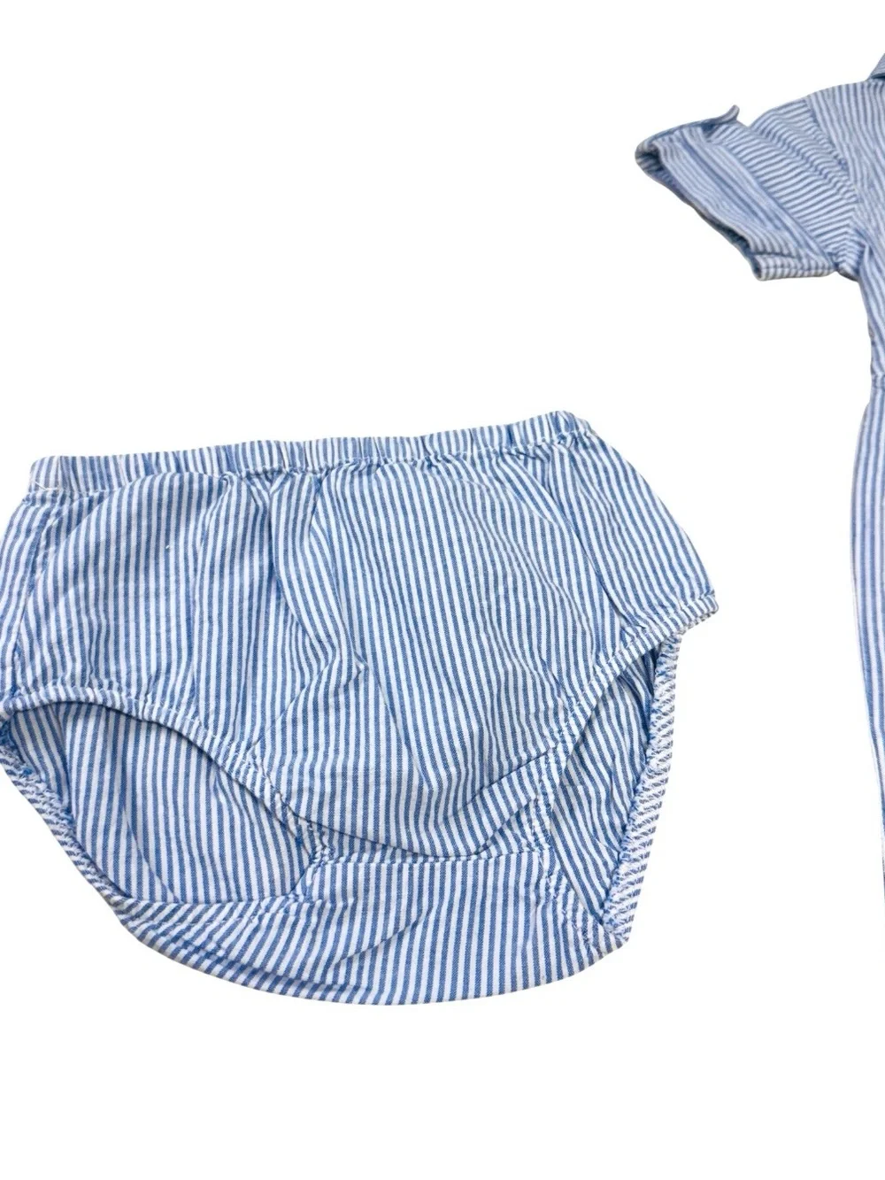 Carter’s Blue and White Striped Baby Dress with Bloomers 18mo.